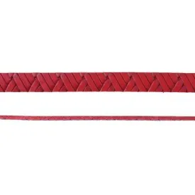 10mm Red Geometric Weave Flat Leather