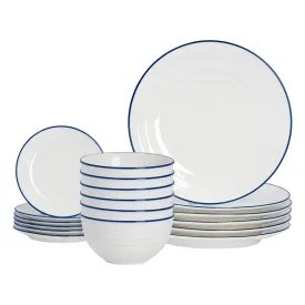 18pc Farmhouse Porcelain Dinner Set - By Nicola Spring