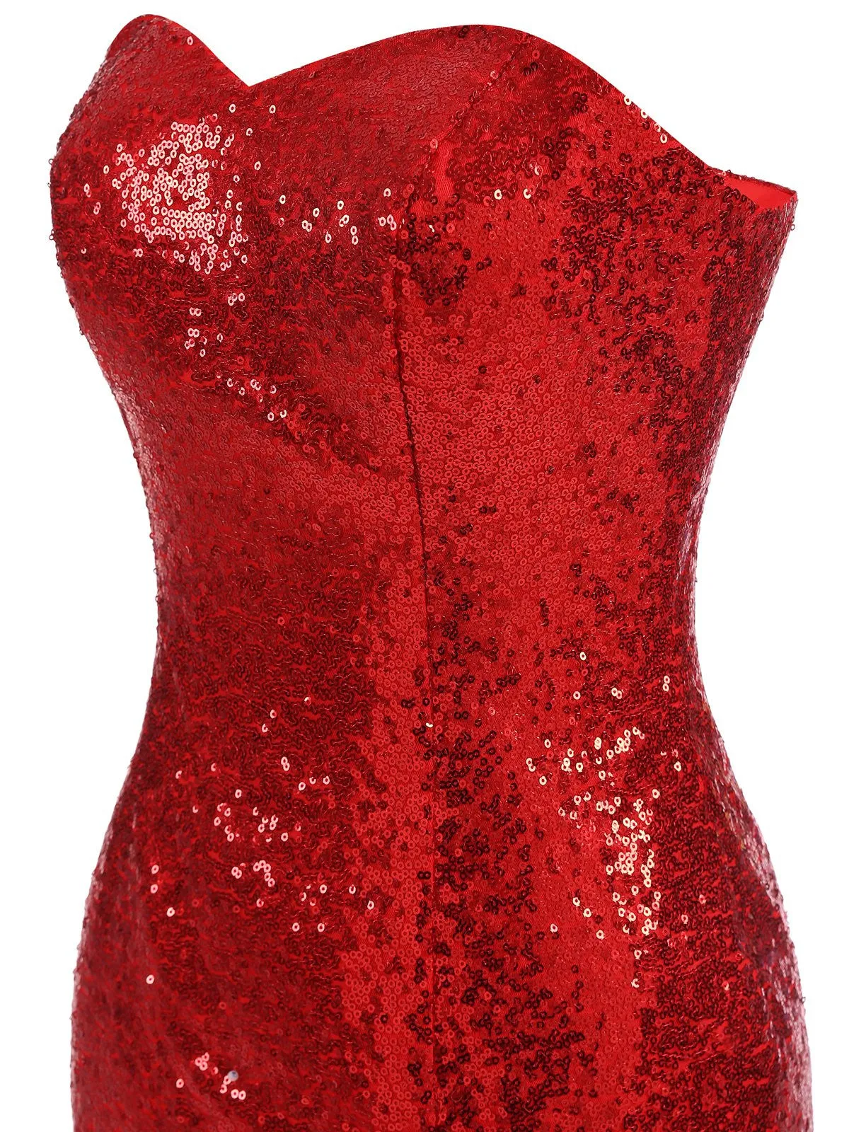 1930s Vintage Sequin Strapless Dress