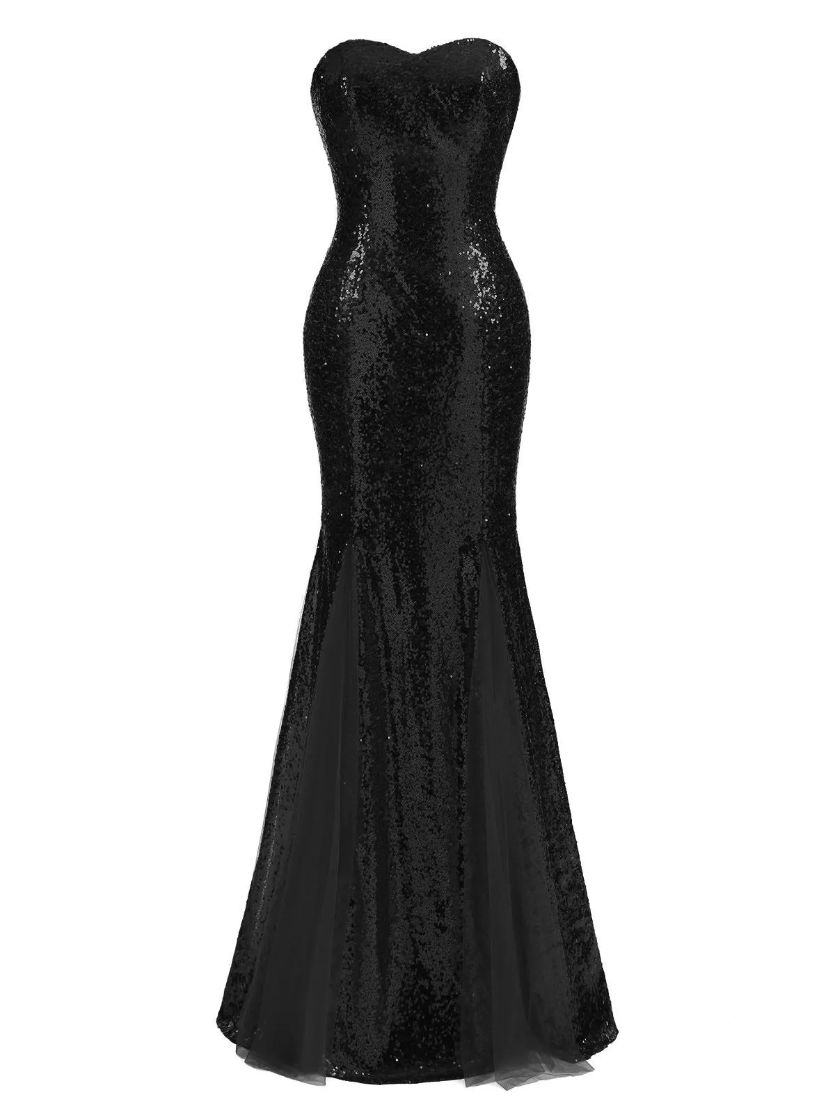 1930s Vintage Sequin Strapless Dress