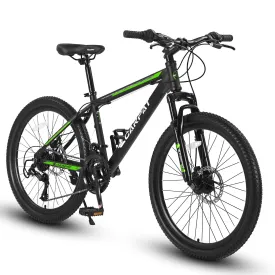 26" Mountain Bike, Shimano 21 Speeds, Mechanical Disc Brakes, High-Carbon Steel Frame