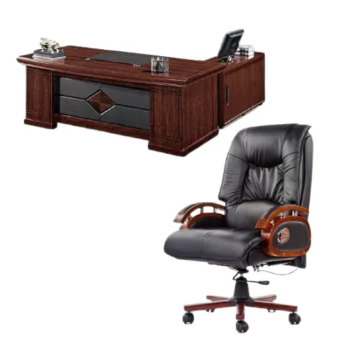 2m Executive Office Table   Recliner Leather Chair