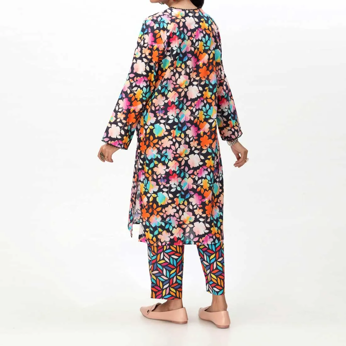 2PC- Digital Printed Cambric Suit PS4245