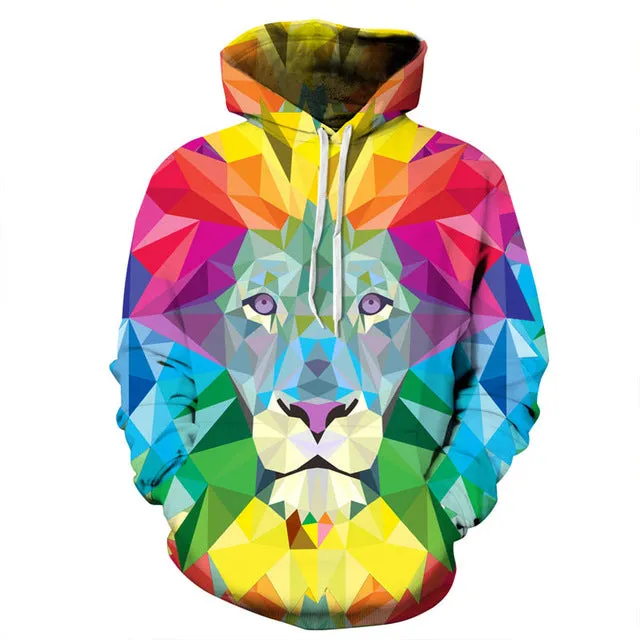 3D Colourful Lion Hoodie