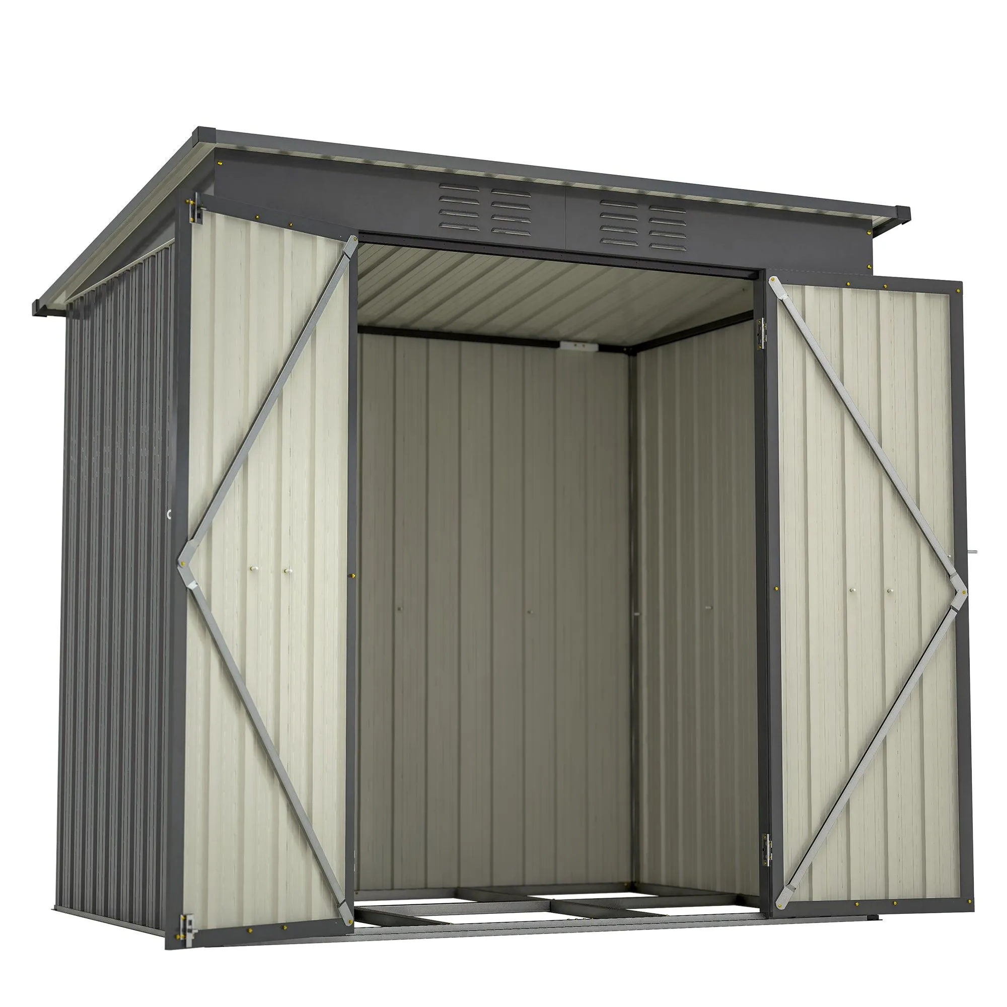 6 x 4 ft Outdoor Storage Shed, All Weather Tool Shed for Garden, Backyard, Lawn, Black