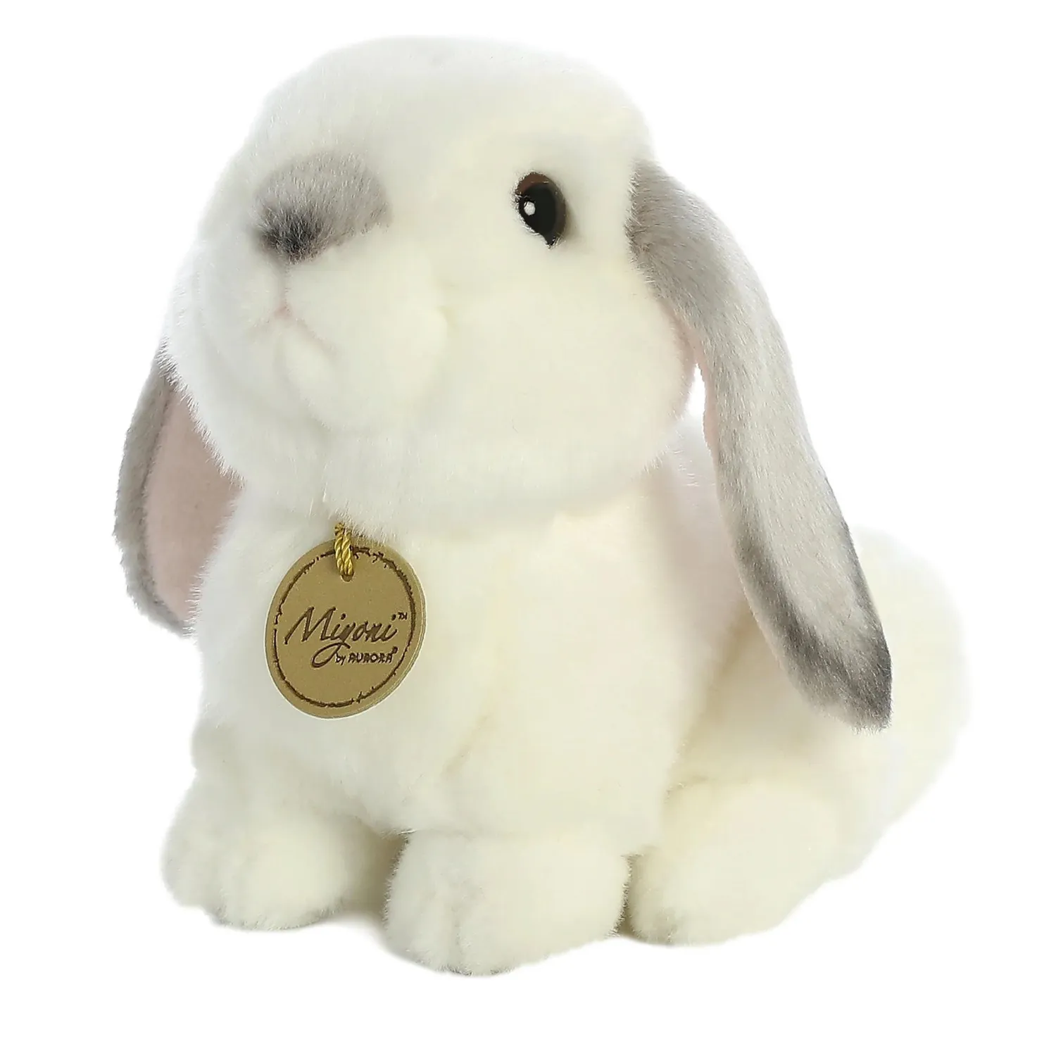 8" Lop Eared Rabbit with Grey Ears Stuffed Animal Plush