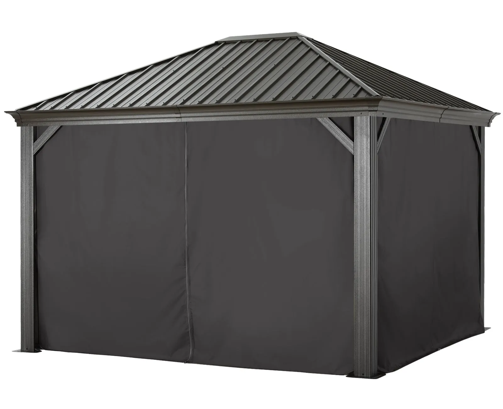 ABCCANOPY Outdoor Hardtop Metal Permanent gazebo with Netting and Curtain