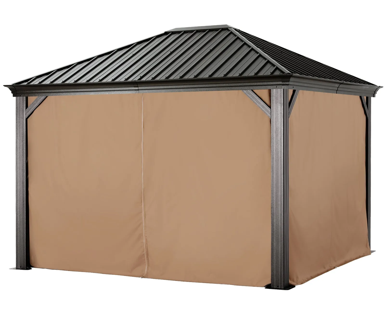 ABCCANOPY Outdoor Hardtop Metal Permanent gazebo with Netting and Curtain