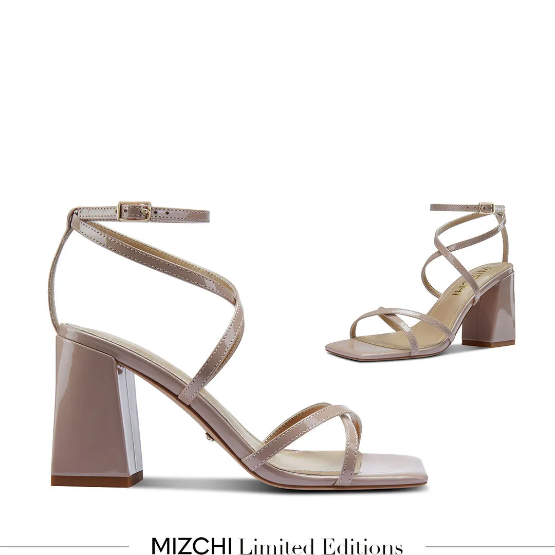 *ADAGIO - beige patent strappy sandals