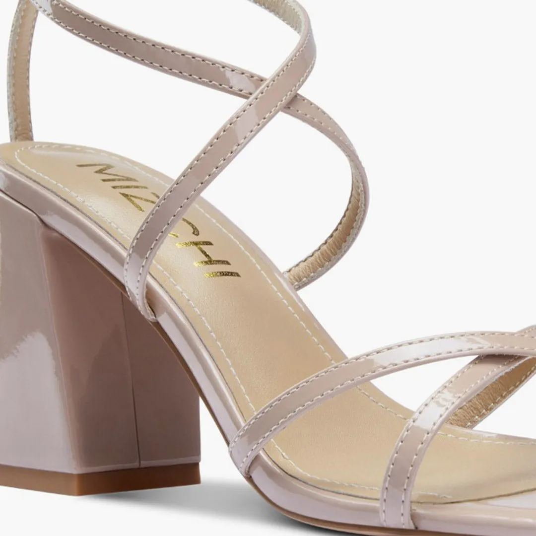 *ADAGIO - beige patent strappy sandals