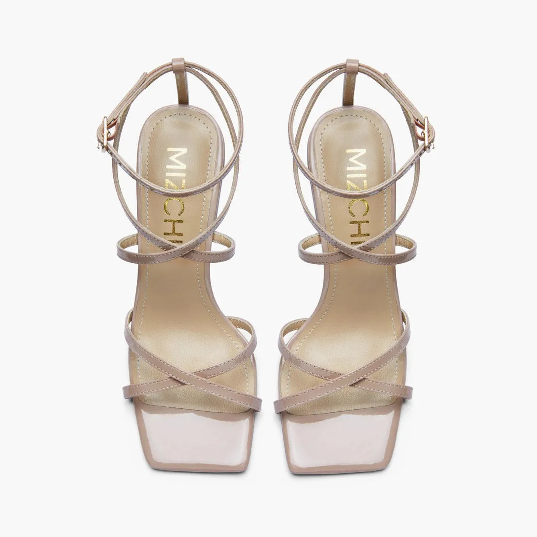 *ADAGIO - beige patent strappy sandals