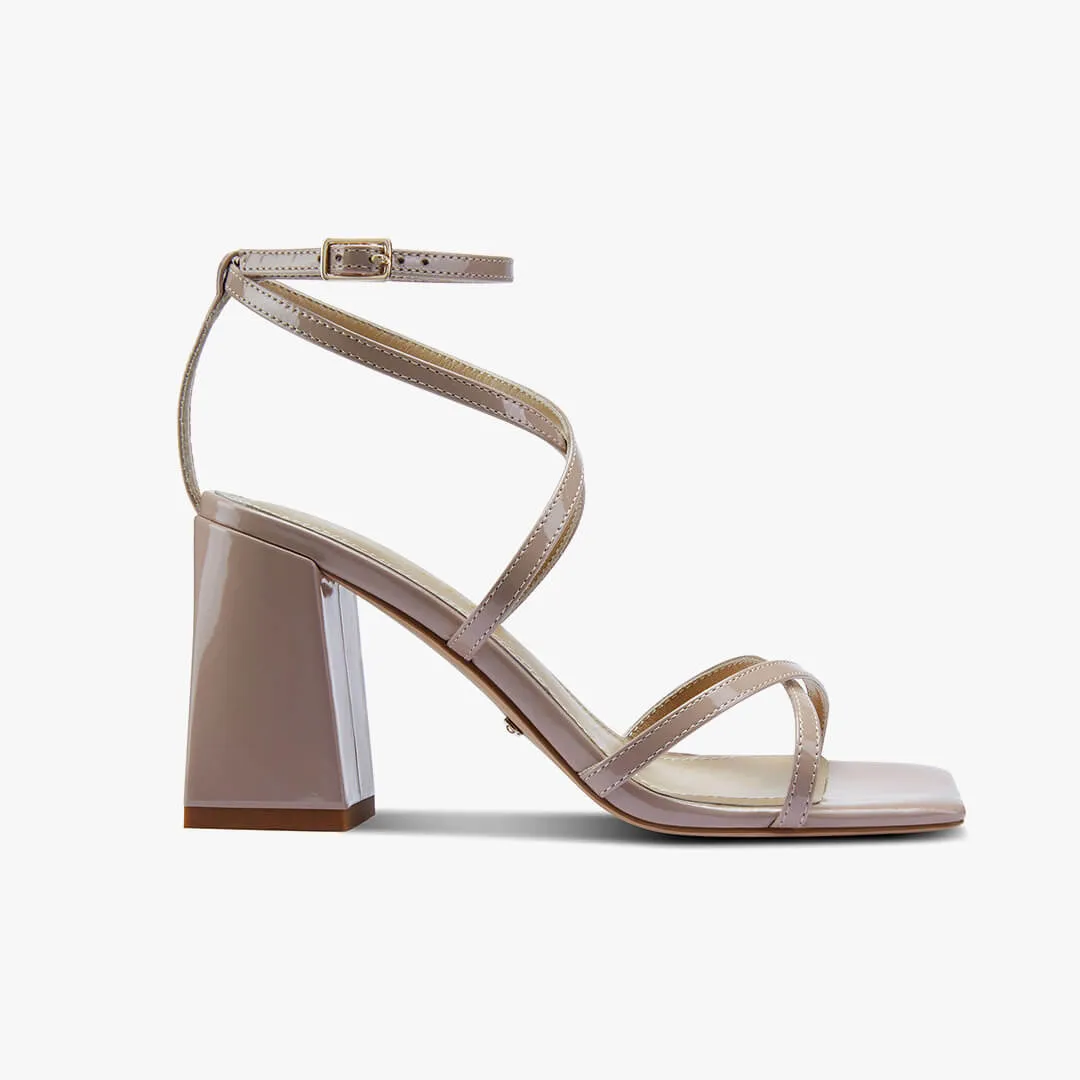 *ADAGIO - beige patent strappy sandals