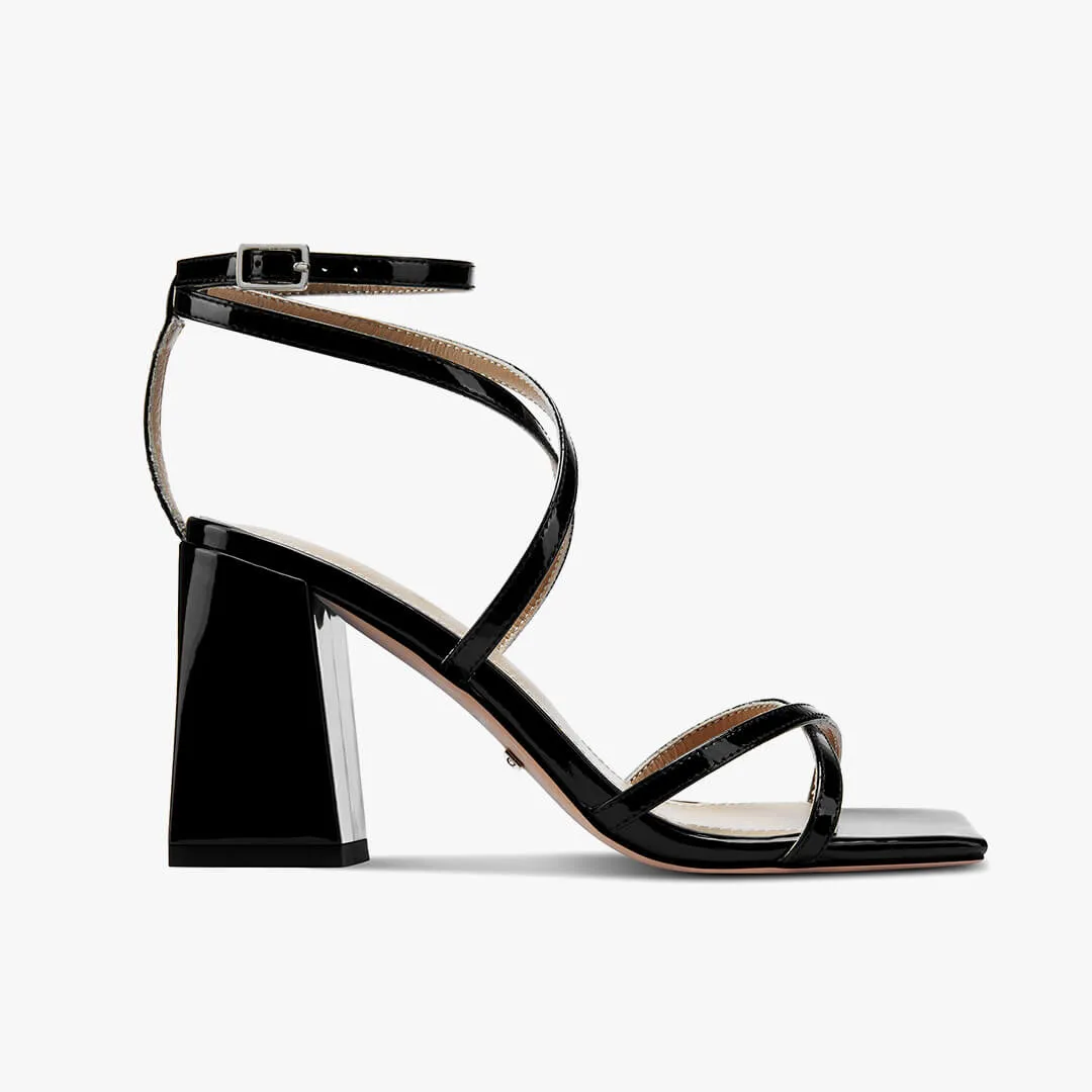 *ADAGIO - black patent strappy sandals