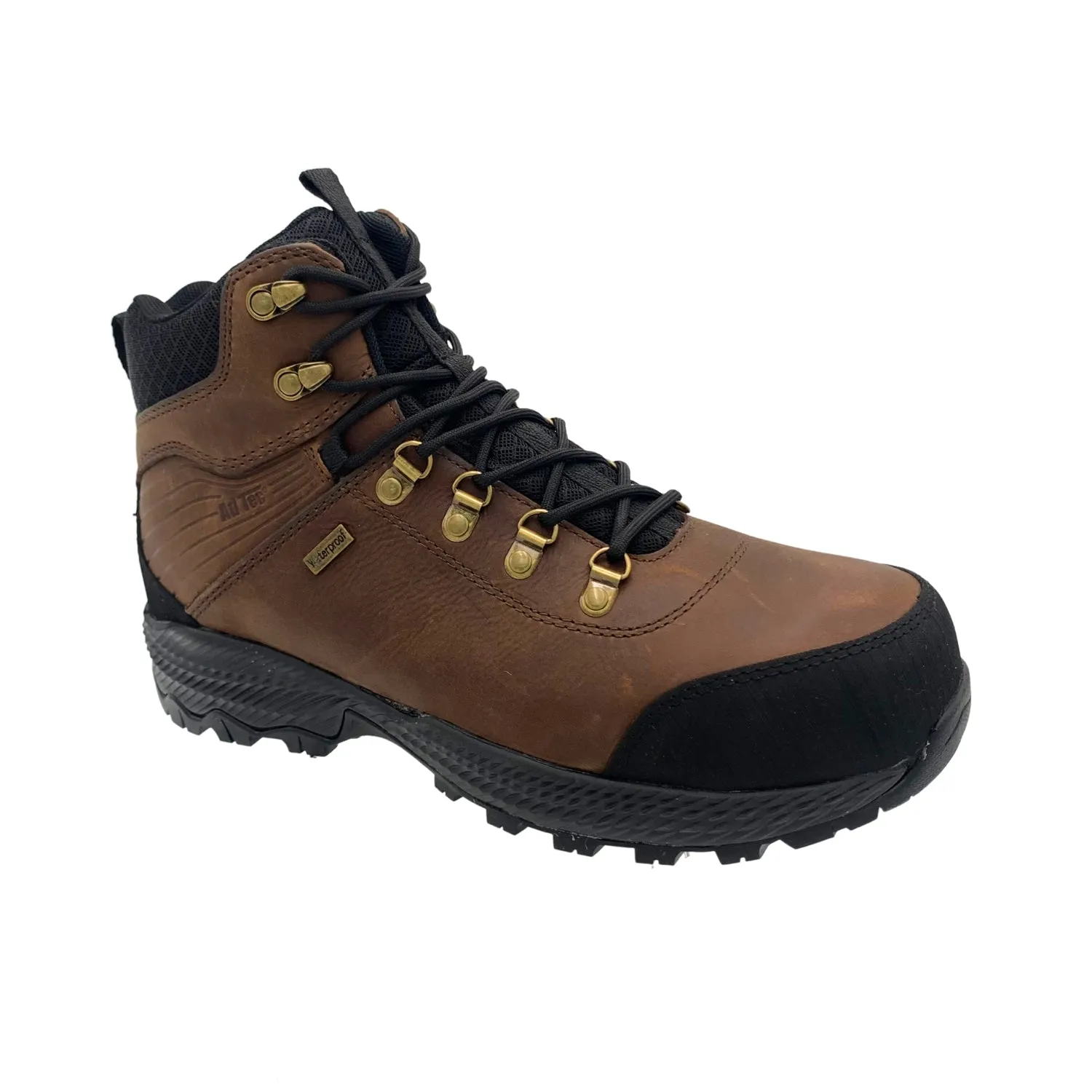 AdTec Mens 6in Hiker Waterproof Brown Leather Work Boots