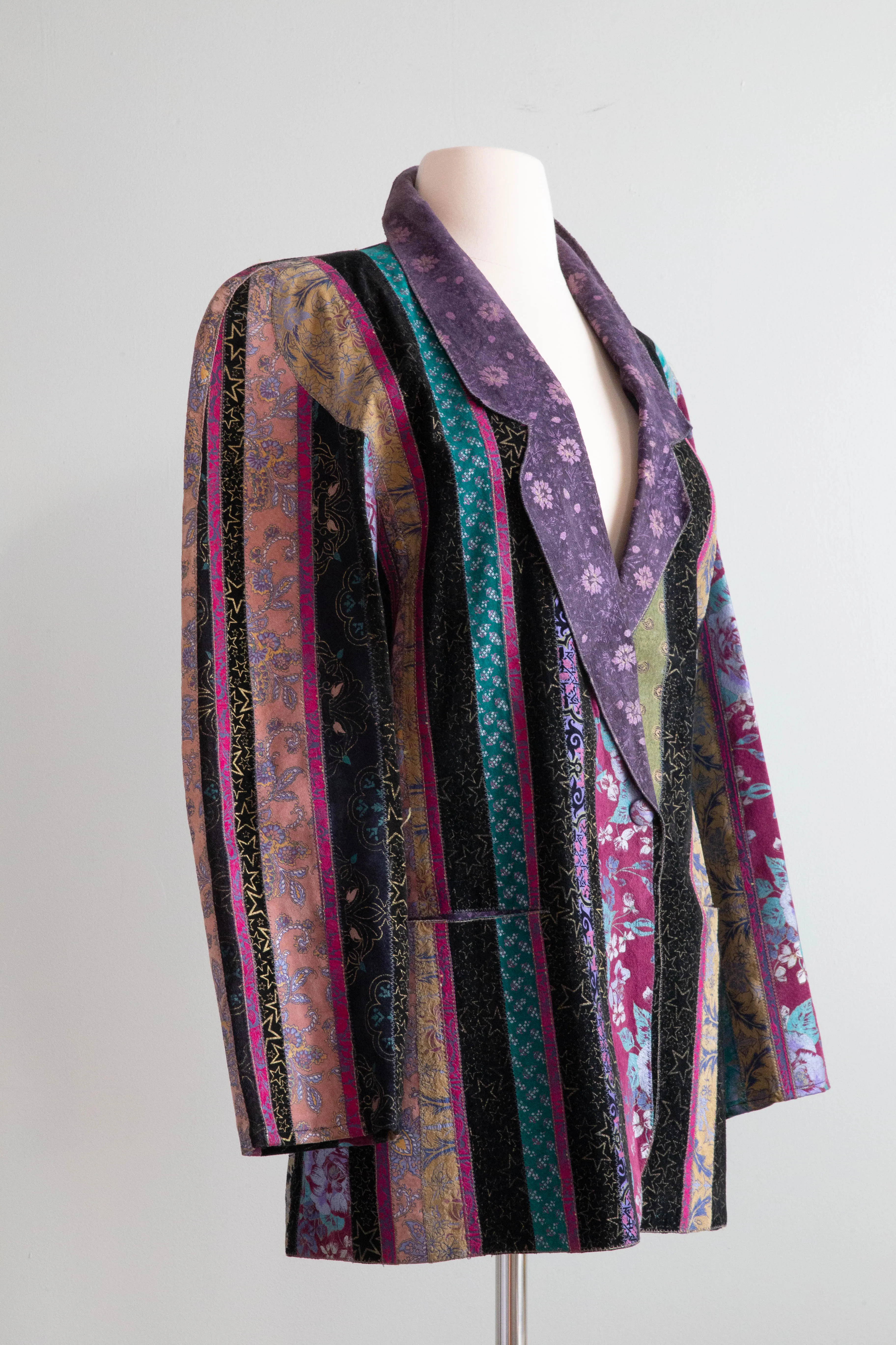 Amazing 1970’s Roberto Cavalli Patchwork Suede Jacket Made in Italy / Medium