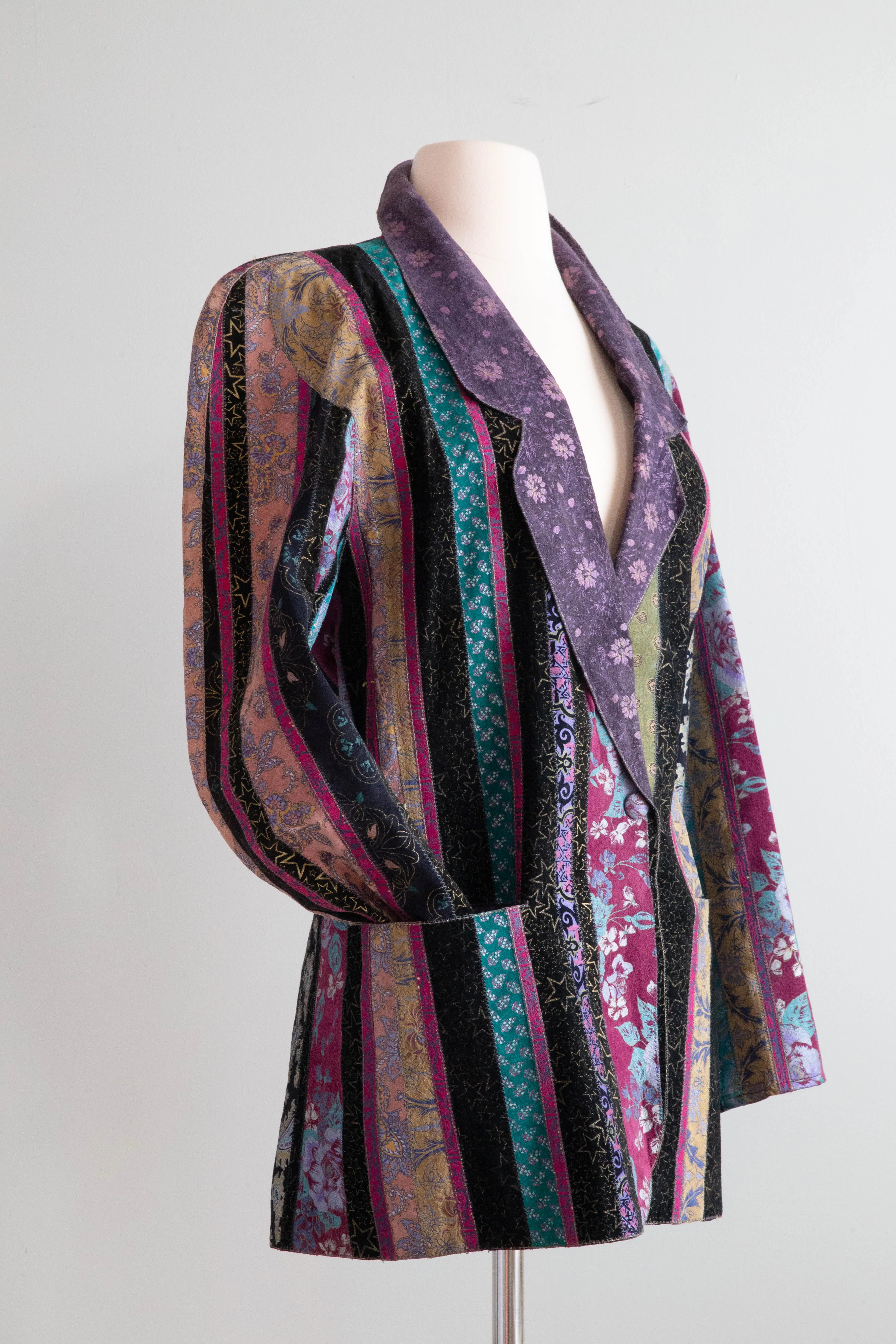 Amazing 1970’s Roberto Cavalli Patchwork Suede Jacket Made in Italy / Medium