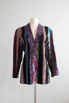 Amazing 1970’s Roberto Cavalli Patchwork Suede Jacket Made in Italy / Medium