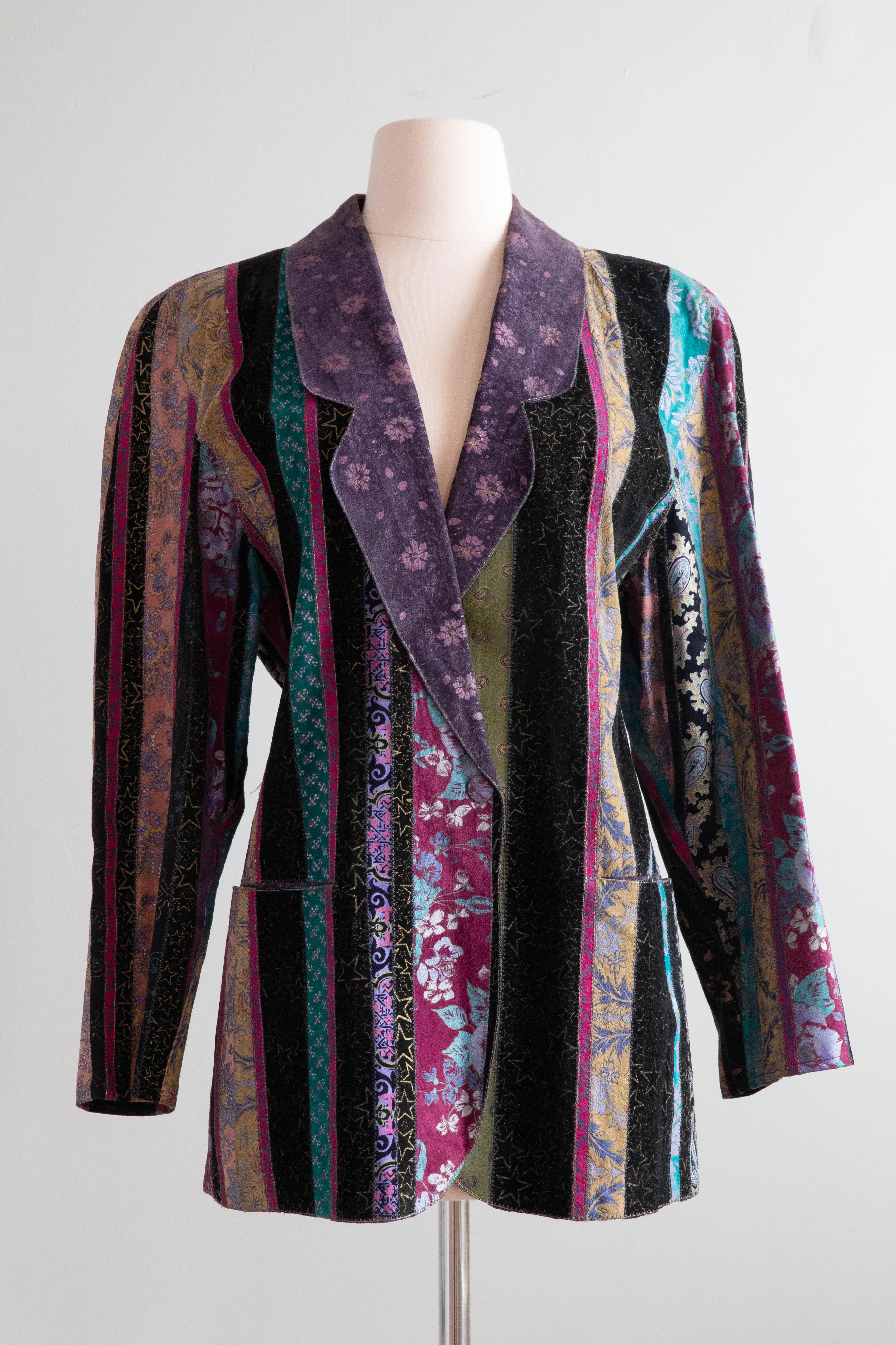 Amazing 1970’s Roberto Cavalli Patchwork Suede Jacket Made in Italy / Medium