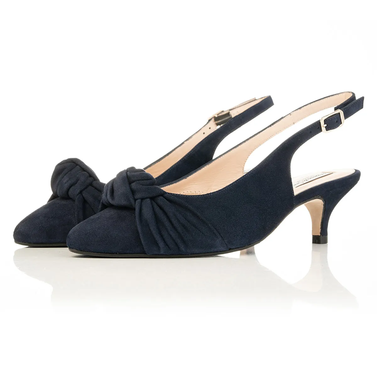 Andrea Extra-Wide Fit Slingback - Navy Suede