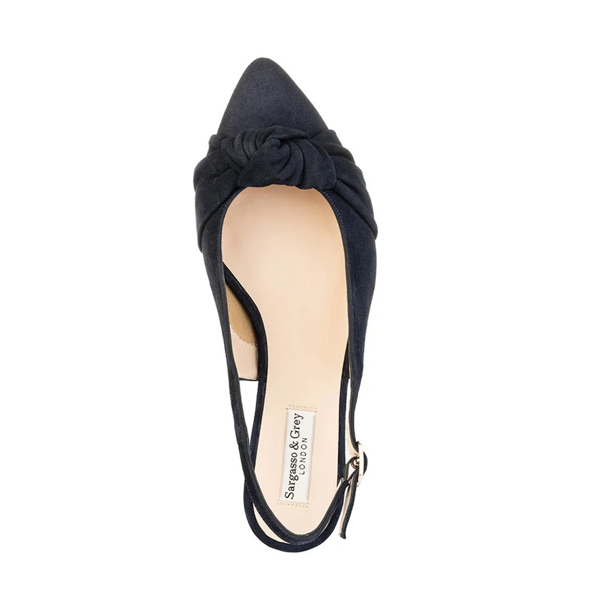 Andrea Extra-Wide Fit Slingback - Navy Suede