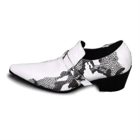 Animal Pattern Belt Low Top Slip on Men Oxfords