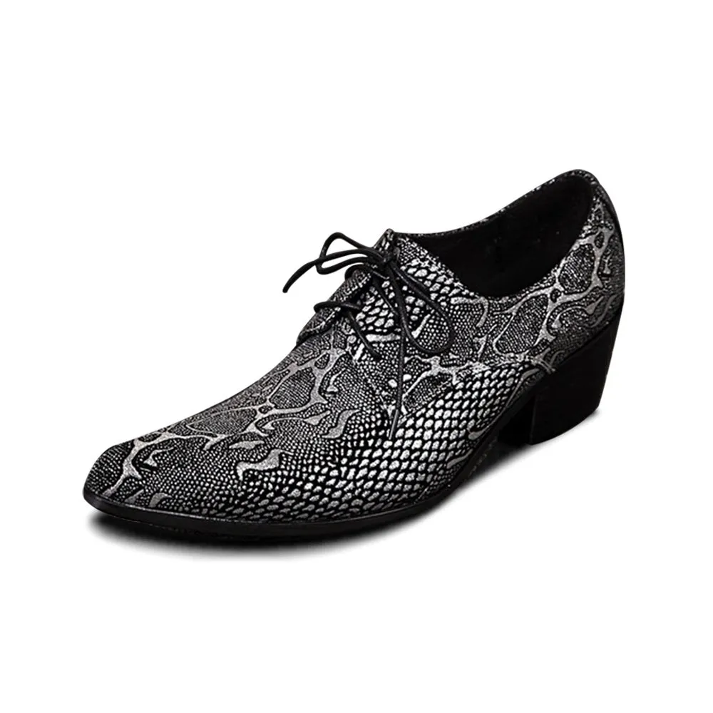 Animal Pattern Lace up Low Top Men Oxford Shoes