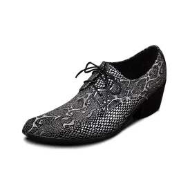 Animal Pattern Lace up Low Top Men Oxford Shoes