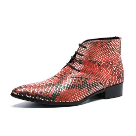 Animal Pattern Pointed Men Boots