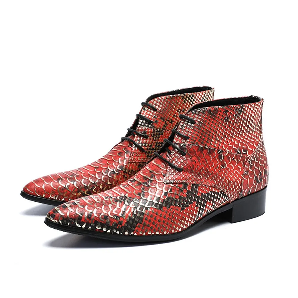 Animal Pattern Pointed Men Boots