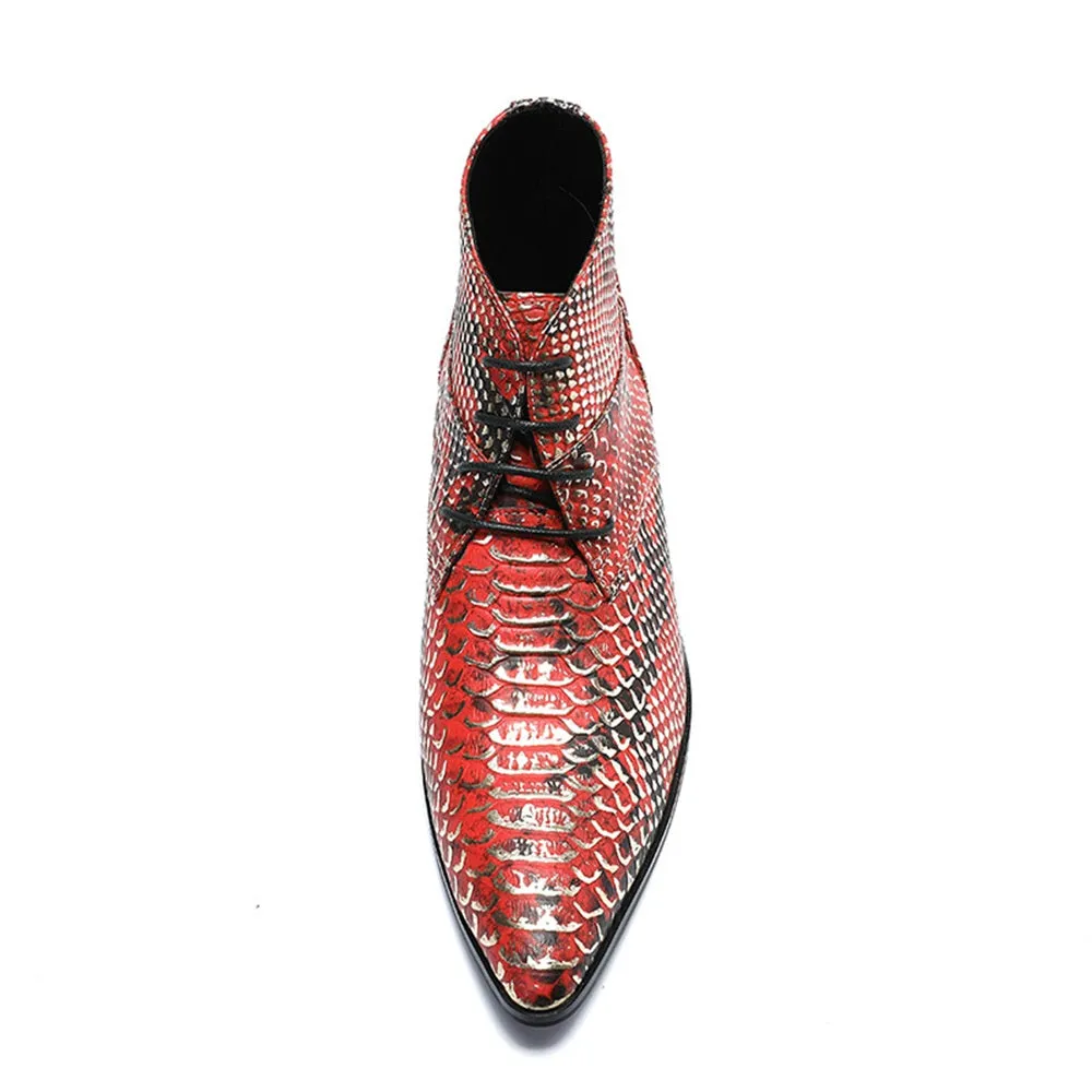 Animal Pattern Pointed Men Boots