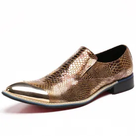 Animal Pattern Slip On Steel Toe Formal Oxfords