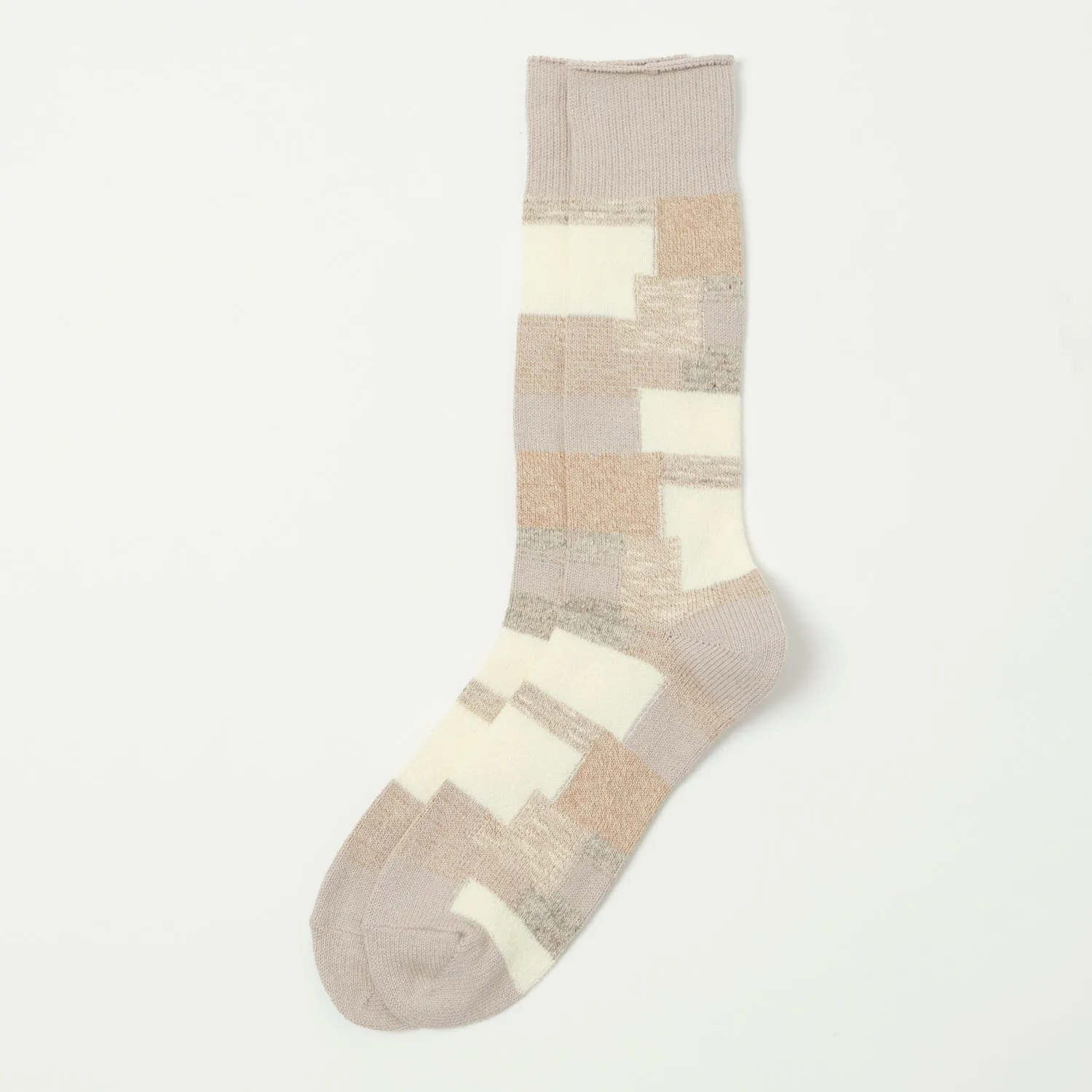 Anonymous Ism Patchwork Crew Socks - Beige