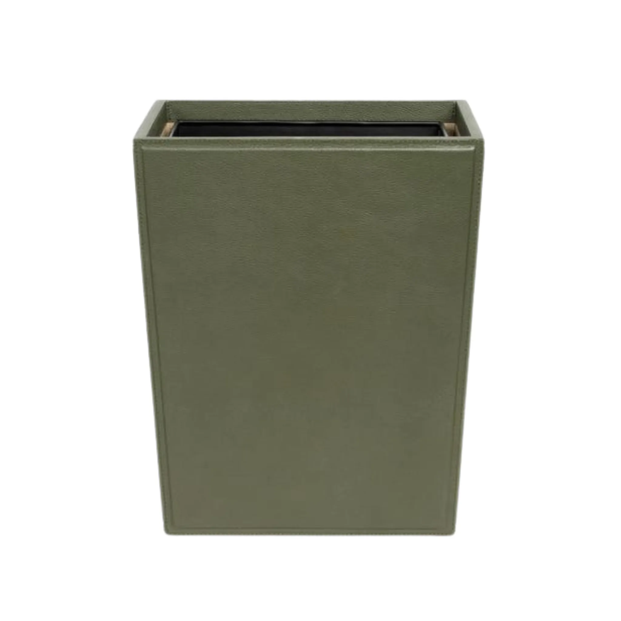 Asby Rectangular Wastebasket in Forest Full-Grain Leather