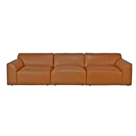 Aspen Distressed Cognac Leather 3 Seater Sofa