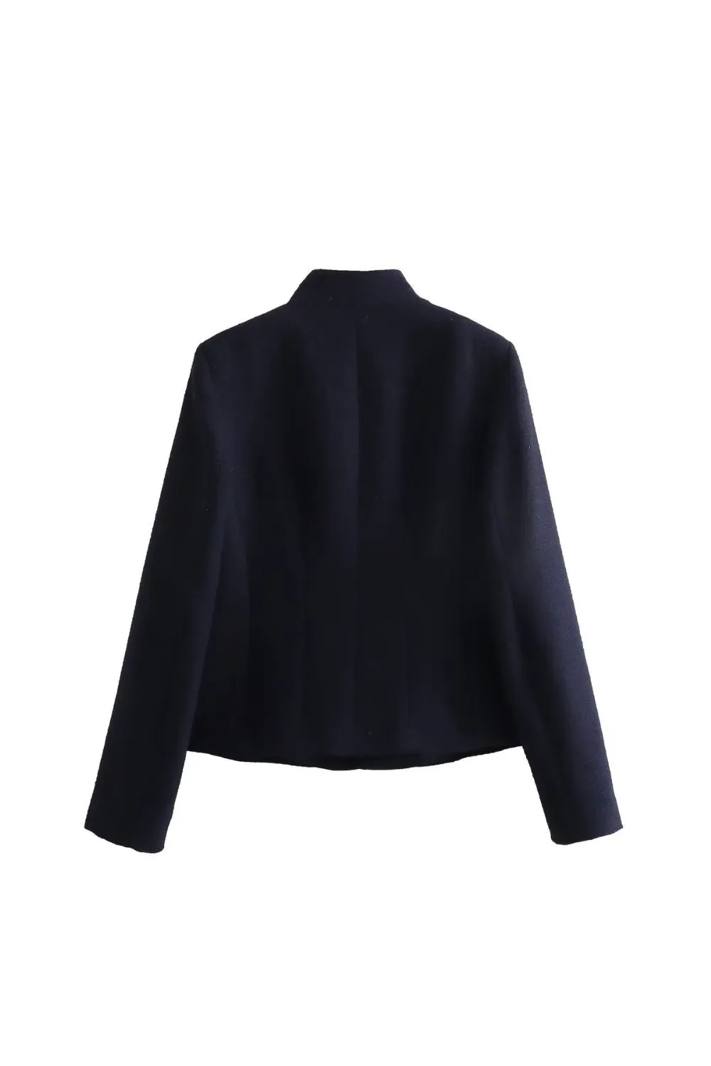 'Avery' Solid-Color Collared Textured Blazer