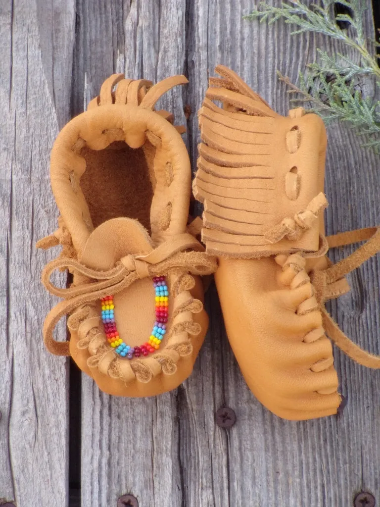 Baby moccasins , buckskin moccasins, beaded baby moccasins