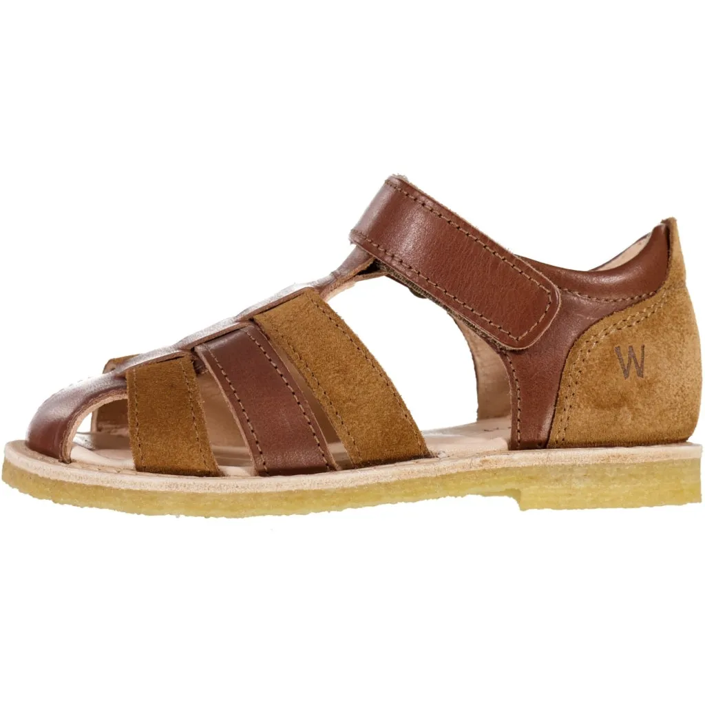 Bailey sandal suede stripes - cognac