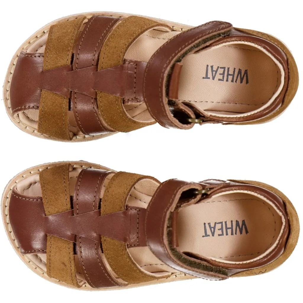 Bailey sandal suede stripes - cognac