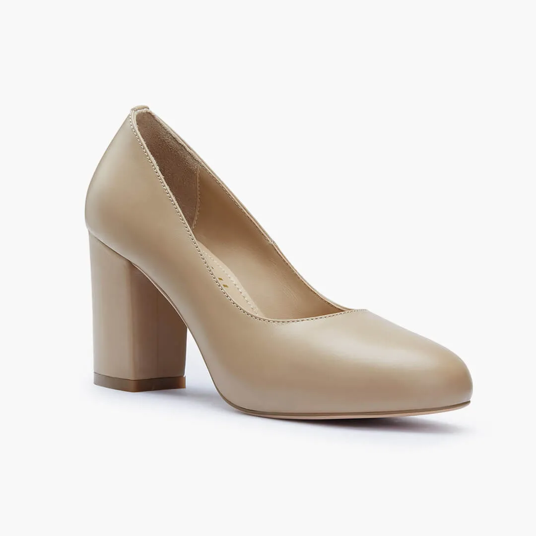 *BAMBI - beige round toe platform