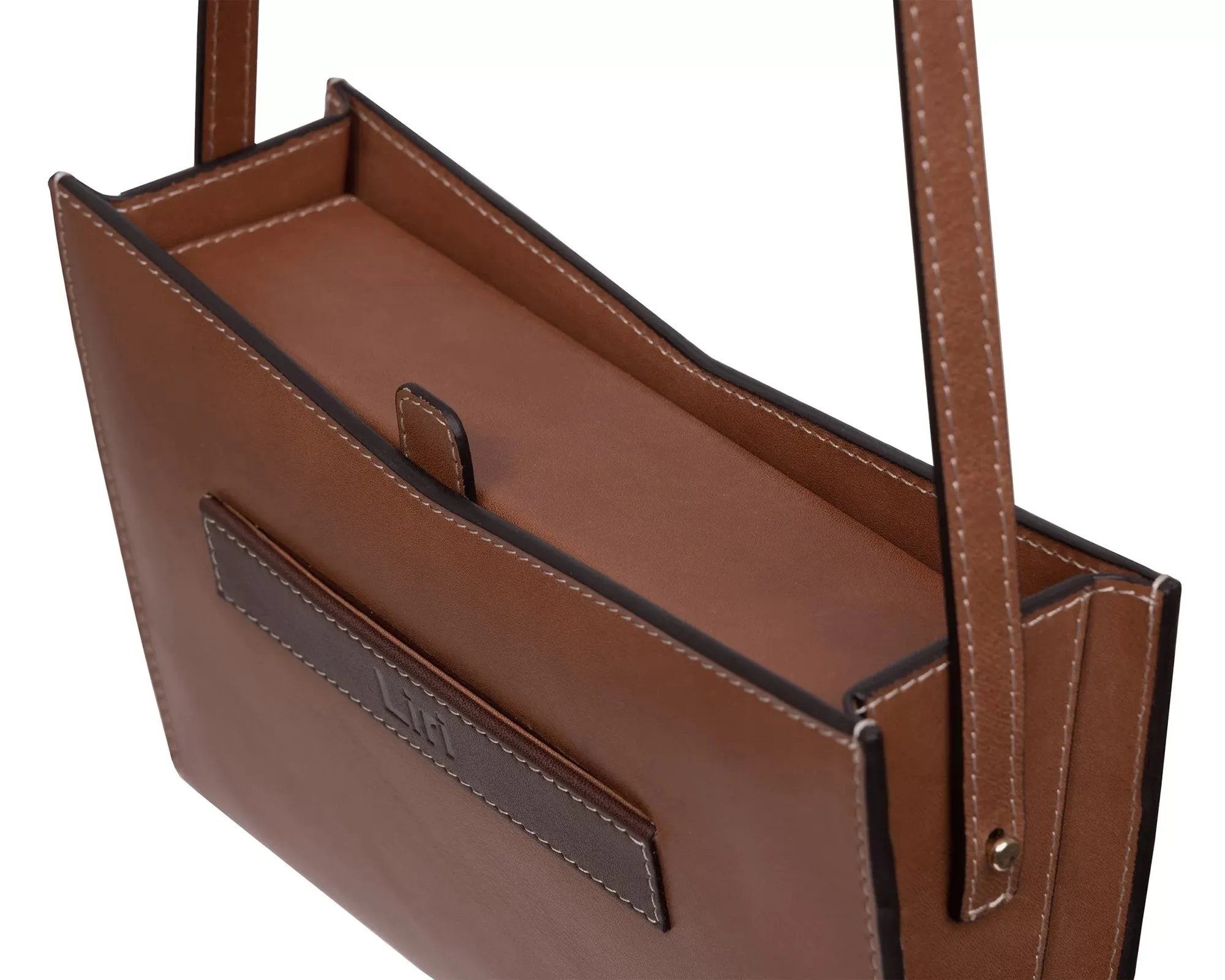 Barb Tan Leather Hand Bag with Removable Shoulder Handle