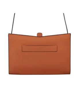 Barb Tile Color Leather Hand Bag with Removable Shoulder Handle