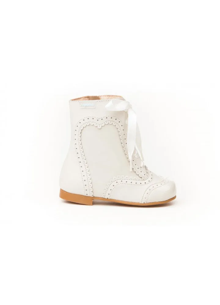 Beige Leather Boots