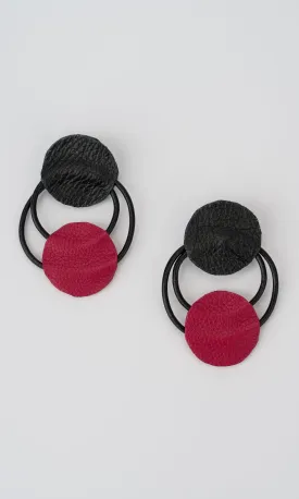 Black and Red Circles Earrings