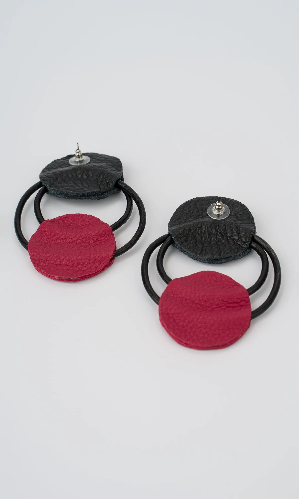 Black and Red Circles Earrings