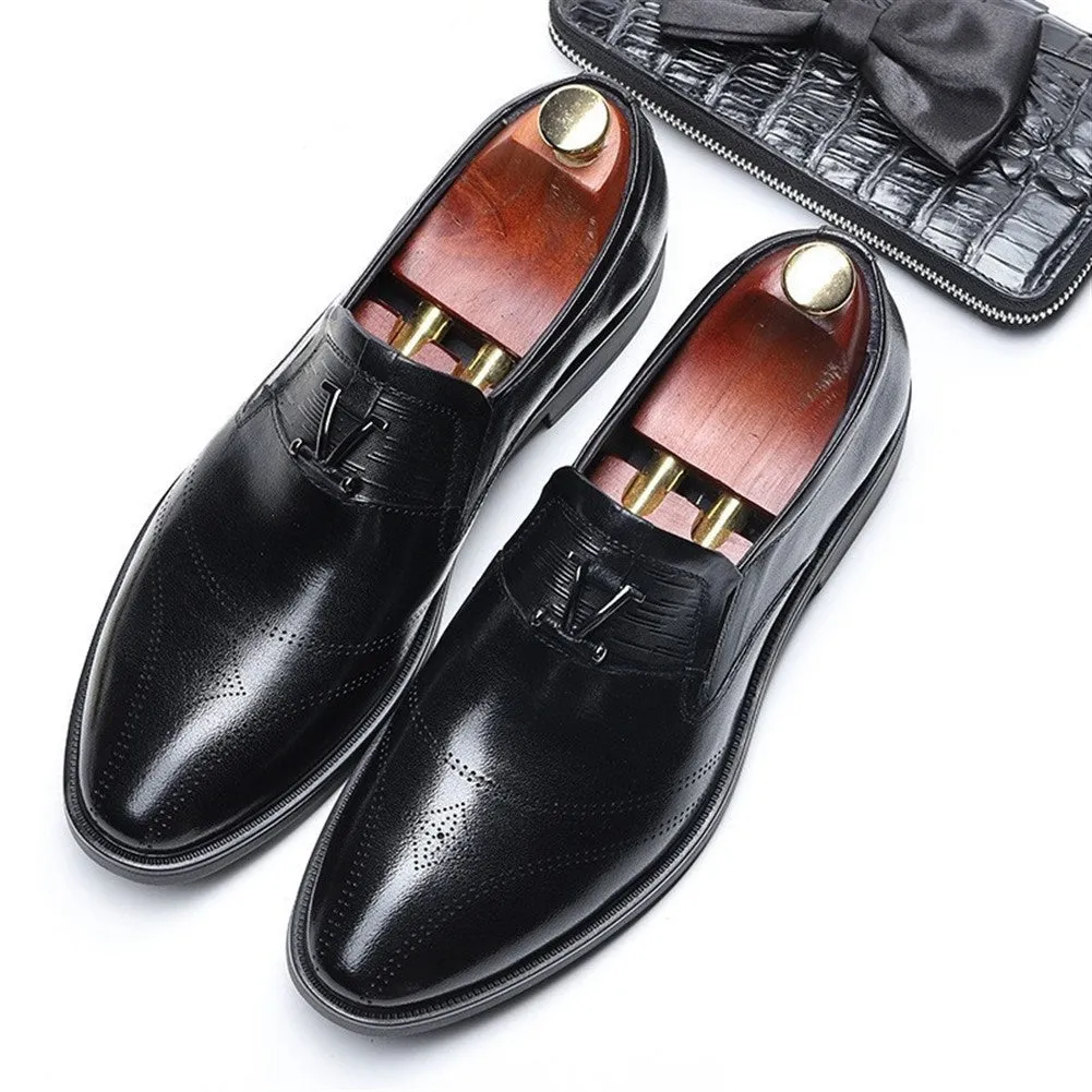 Black soild Low Top Oxford Shoes for Men