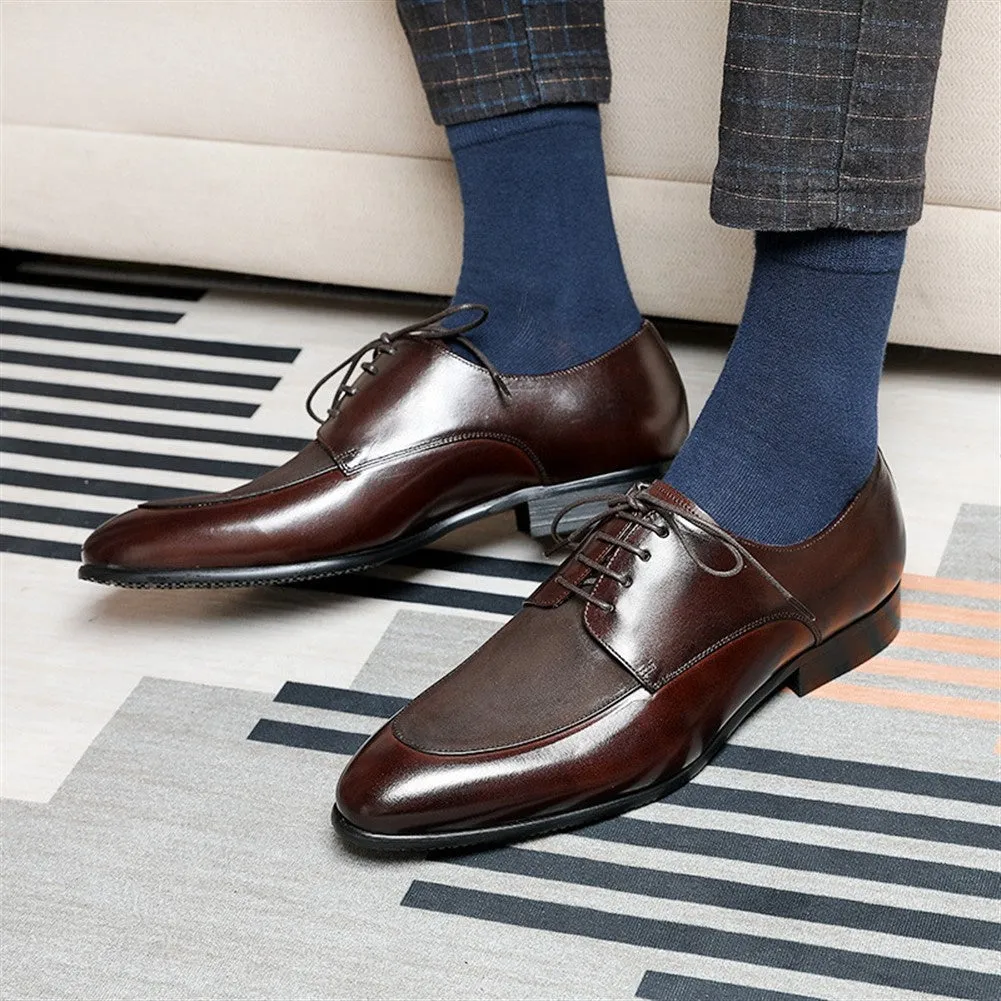 Block Heel Lace Up Oxford for Men