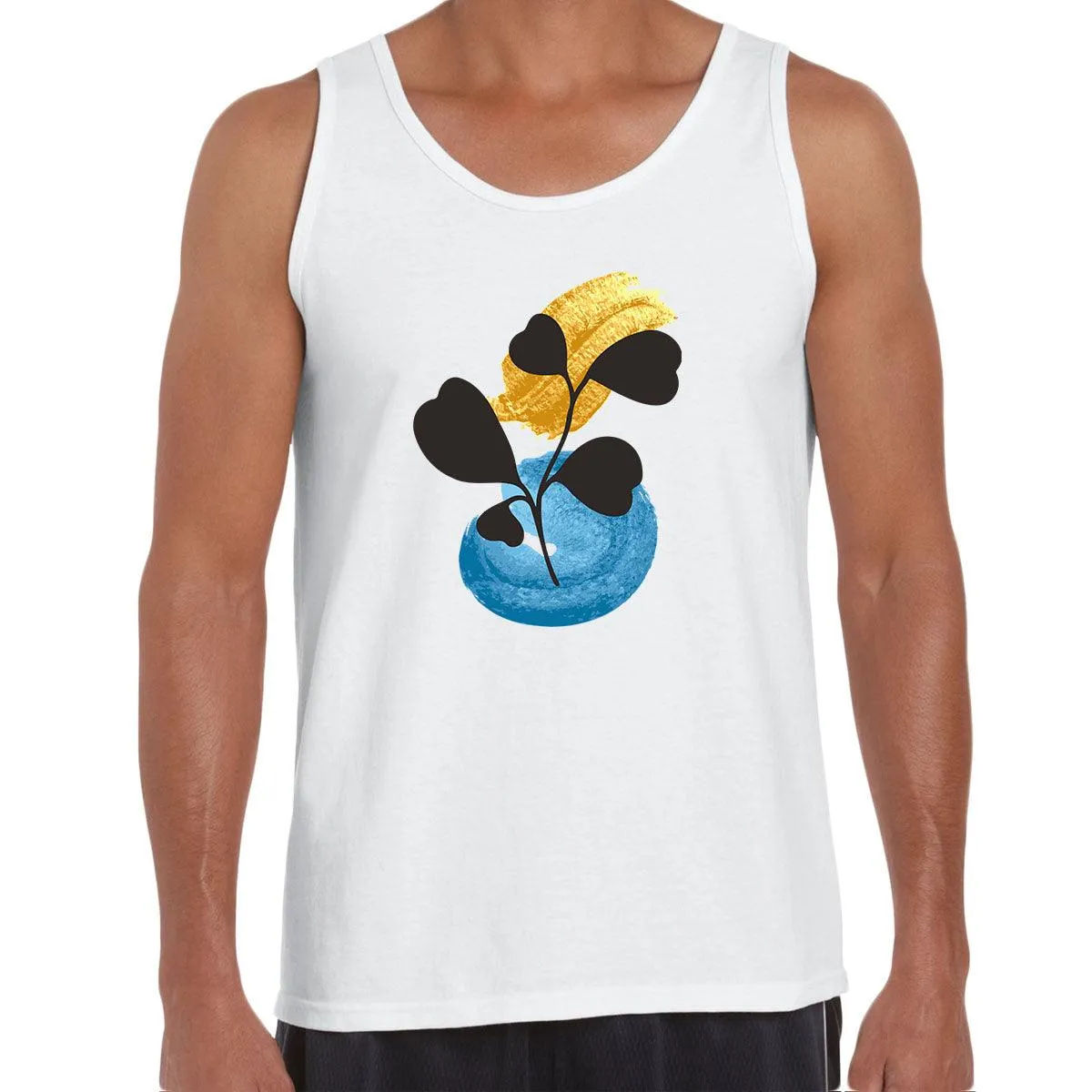 Botanical Blue Flower Plant Abstract Tee Novelty Birthday Summer Unisex Tank Top