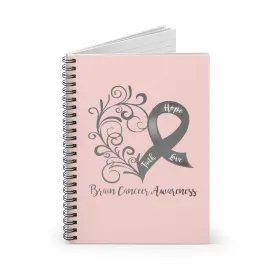 Brain Cancer Awareness (Light Coral) Spiral Journal - Ruled Line