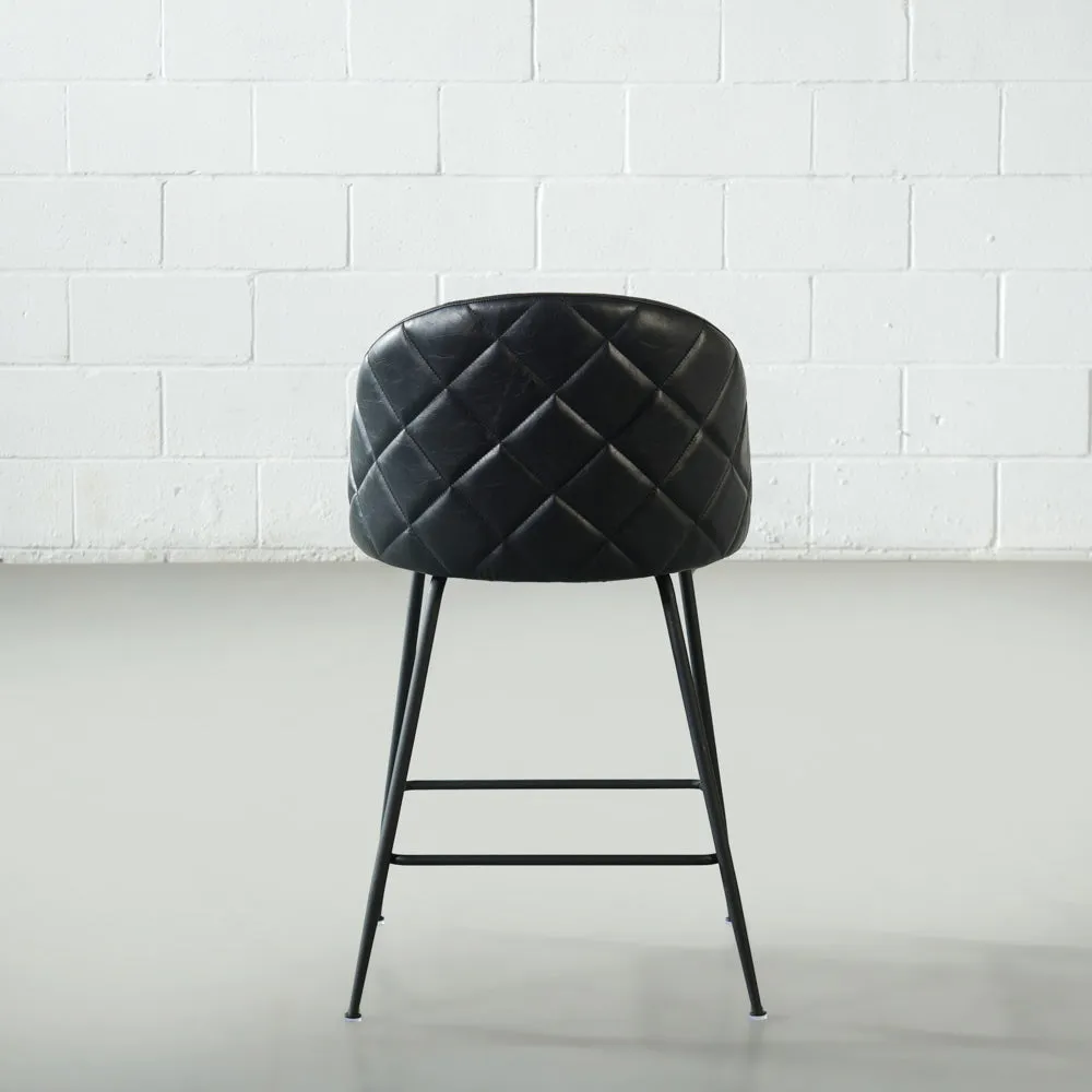 BRANSON - Black Vegan Leather Counter Stool