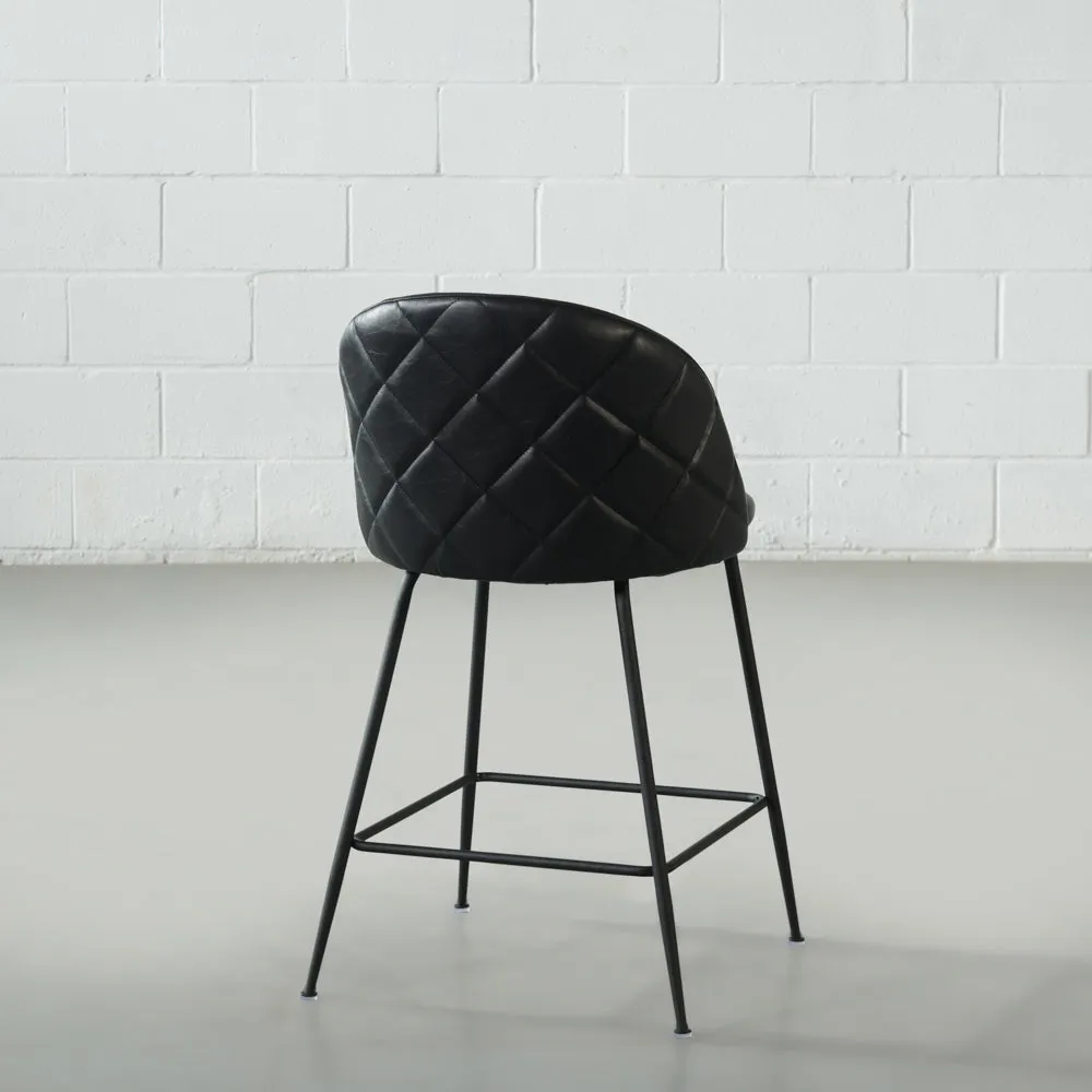 BRANSON - Black Vegan Leather Counter Stool